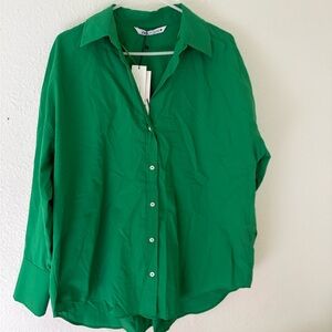 Zara Emerald Green Collared Shirt